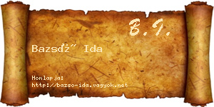 Bazsó Ida névjegykártya